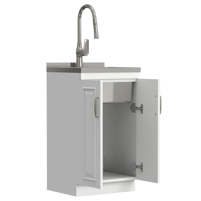 Darwin - Deluxe Laundry Cabinet With Pull-Out Faucet And Stainless Steel Sink