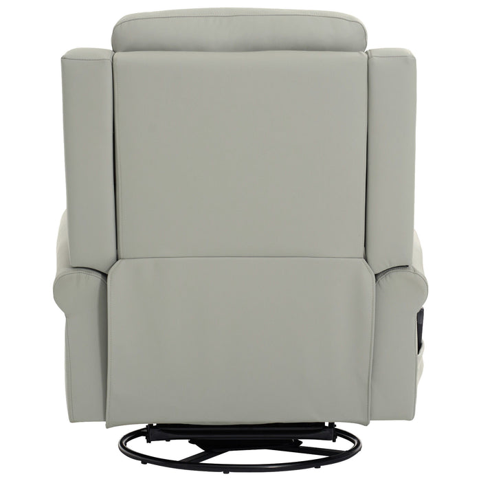 Manual Recliner Chair With 270 Degree Swivel, Massage & Heating, Dual Reclining Positions