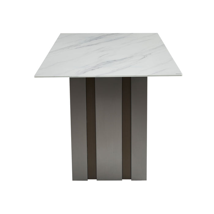 Rectangular Dining Table - Gray / White
