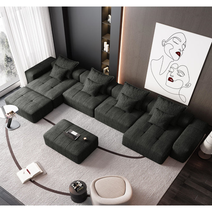 Modern Oversized Diy Combination, Modular Sectional Sofa With Pillows