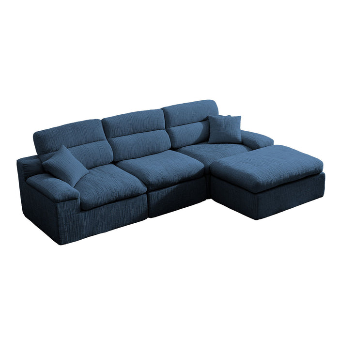 Corner Chaise Sofa With High Backrest