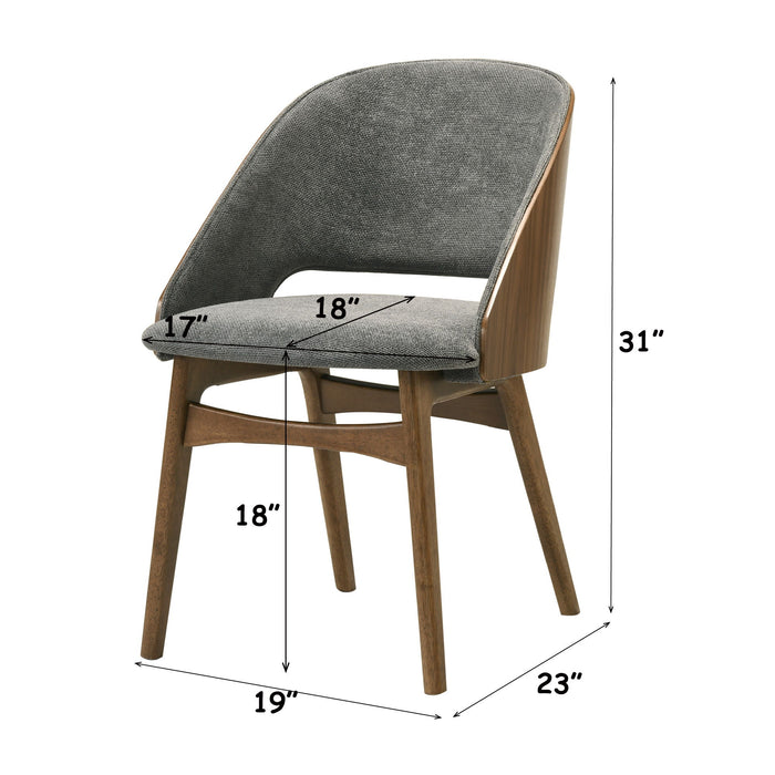Delmon - Side Chair (Set of 2) - Gray / Walnut