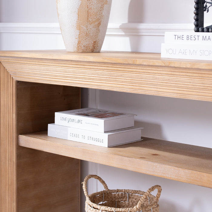 Console Table With Storage Shelf - Antique Natural / Light Natural / Natural