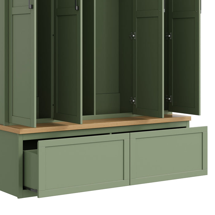 Hall Tree With 4 Hidden Cabinets