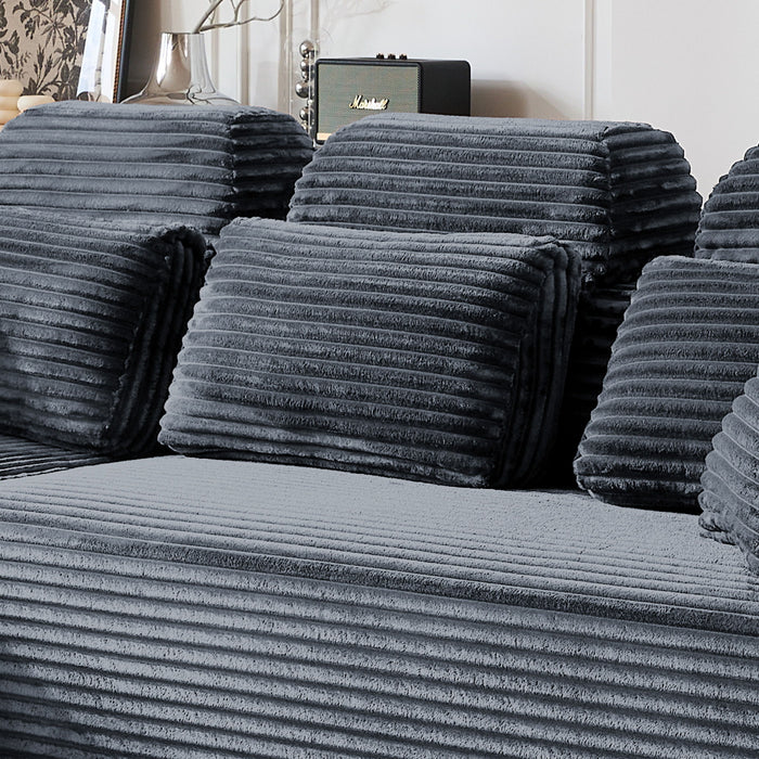Sectional Sleeper Sofa & Storage Pockets, Modular Couch With Throw Pillows For Living Room