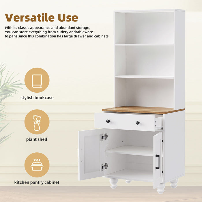 Farmhouse TV Stand With Solid Wood Gourd Shaped Legs For TVs Up To 70"