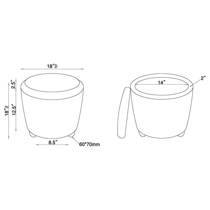 Corvair - Round Storage Ottoman