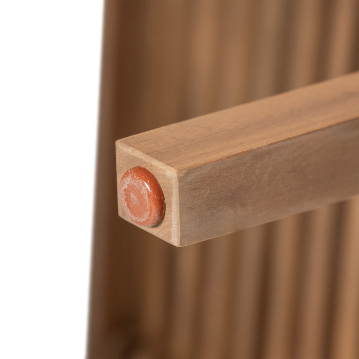 Outdoor Dining Table With Slatted Top, Ideal For Patio