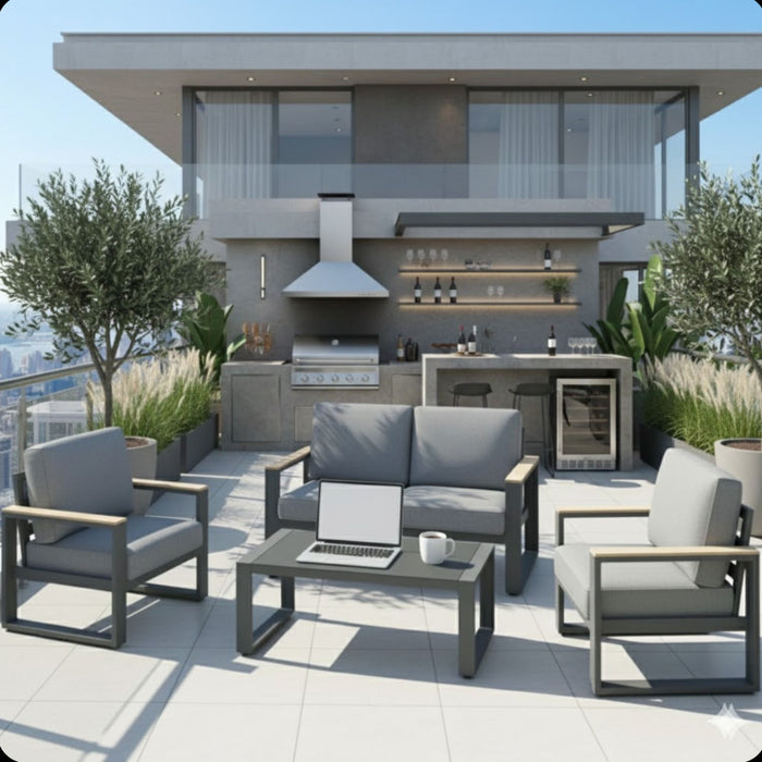 Modern Outdoor Sofa Set With Coffee Table