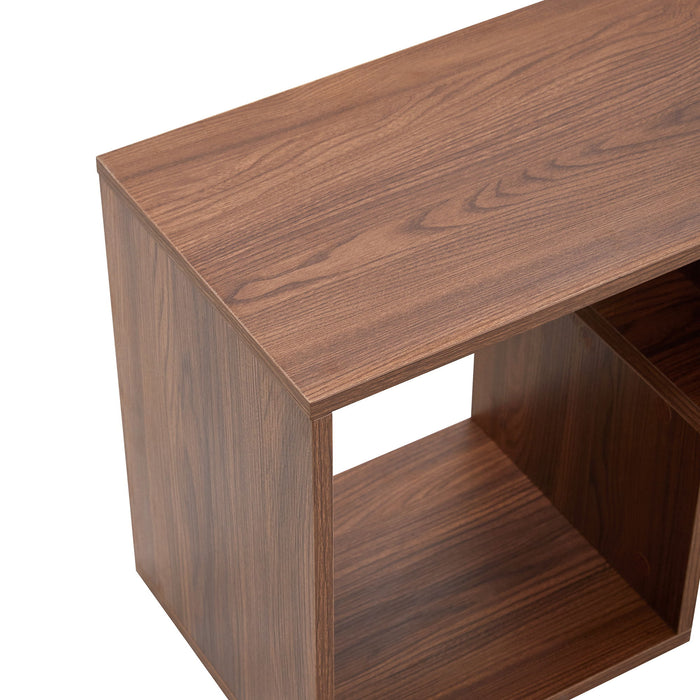 Minimalist Cube TV Stand With Adjustable Open Storage Shelves