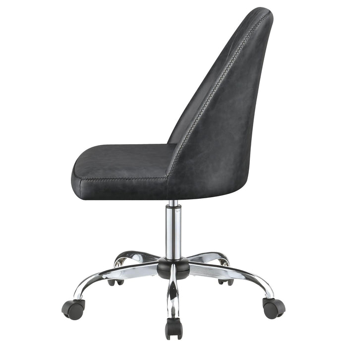 Adjustable Desk Chair With Diamond Tufted Backrest Base - Gray