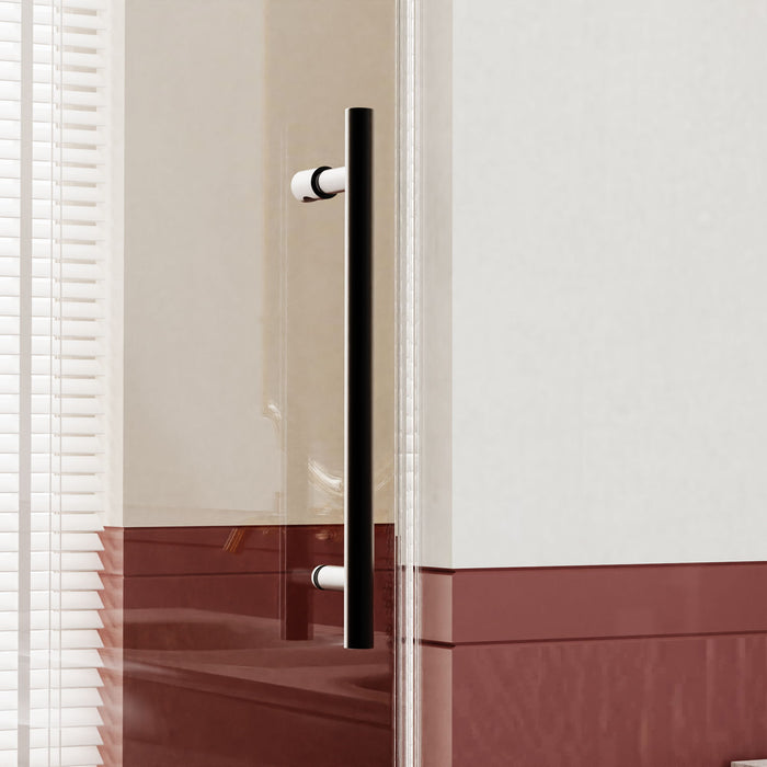 Frameless Single Sliding Shower Doors With Towel Rail & Handle