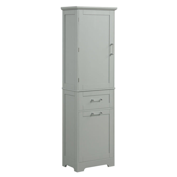 Tall Freestanding Bathroom Storage Cabinet With Adjustable Shelf And 2 Drawers