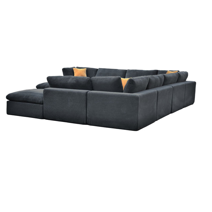 Custom Configuration Modular Sectional With Toss Pillows