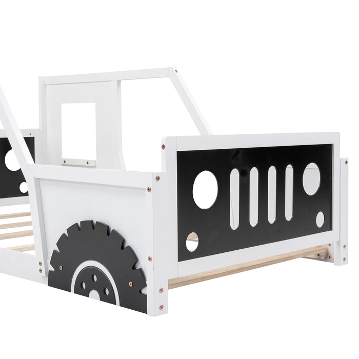 Classic Car Shaped Platform Bed With Wheels