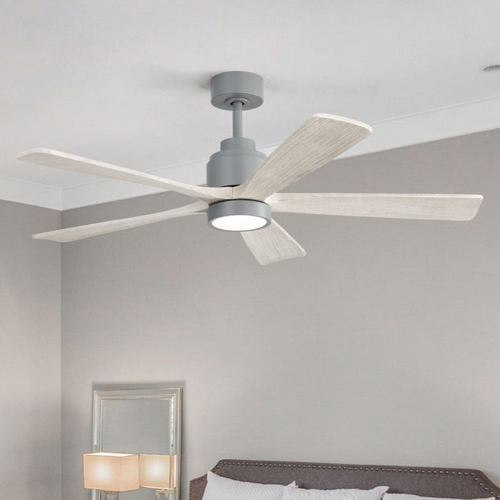 52" Ceiling Fan With Light, 6 Speed Quiet Remote Control, Dimmable LED For Living Room