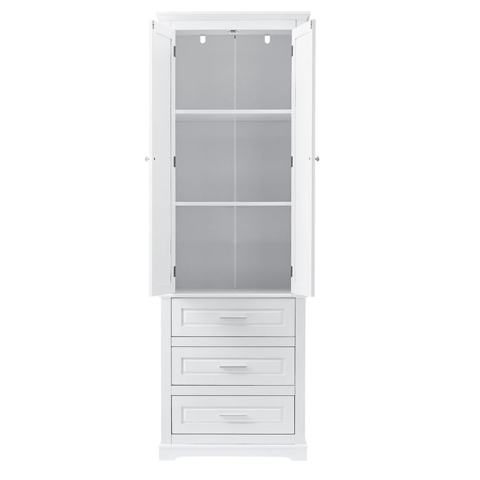 Tall Storage Cabinet With 3 Drawers For Bathroom