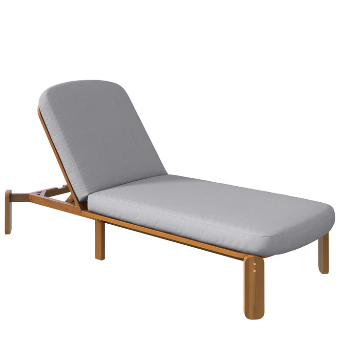 Outdoor Chaise Lounge With Adjustable Backrest