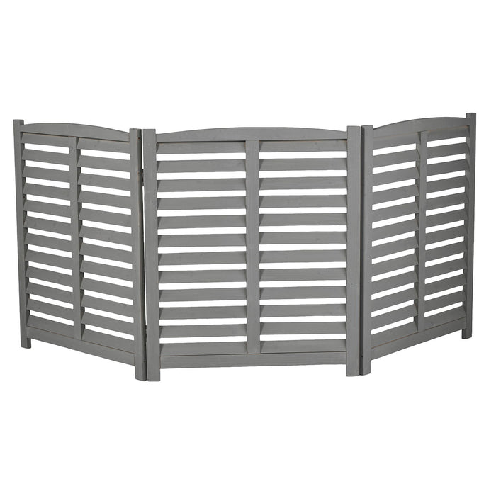3 Panel Outdoor Wooden Air Conditioner Fence