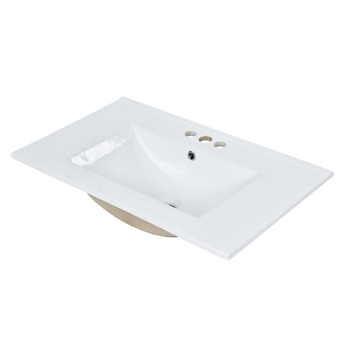 Bathroom Vanity With Top Sink, Modern Bathroom Storage Cabinet With 2 Drawers And A Tip-Out Drawer