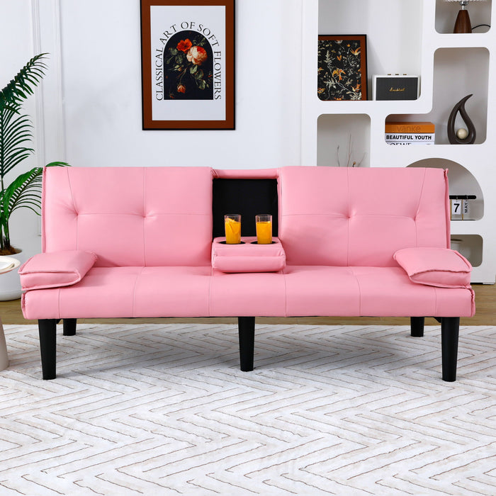 Sofa Bed With Foldable Design And Cup Holder