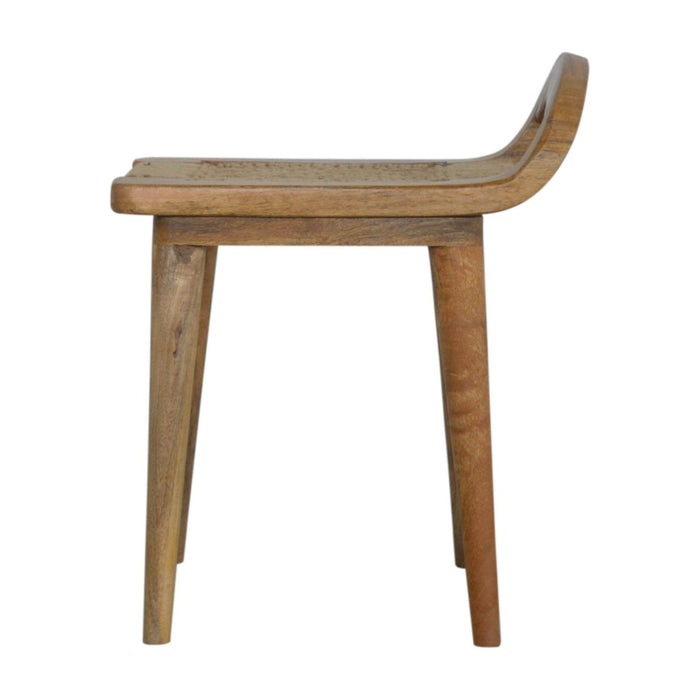 Woven Raised Back Stool - Oak
