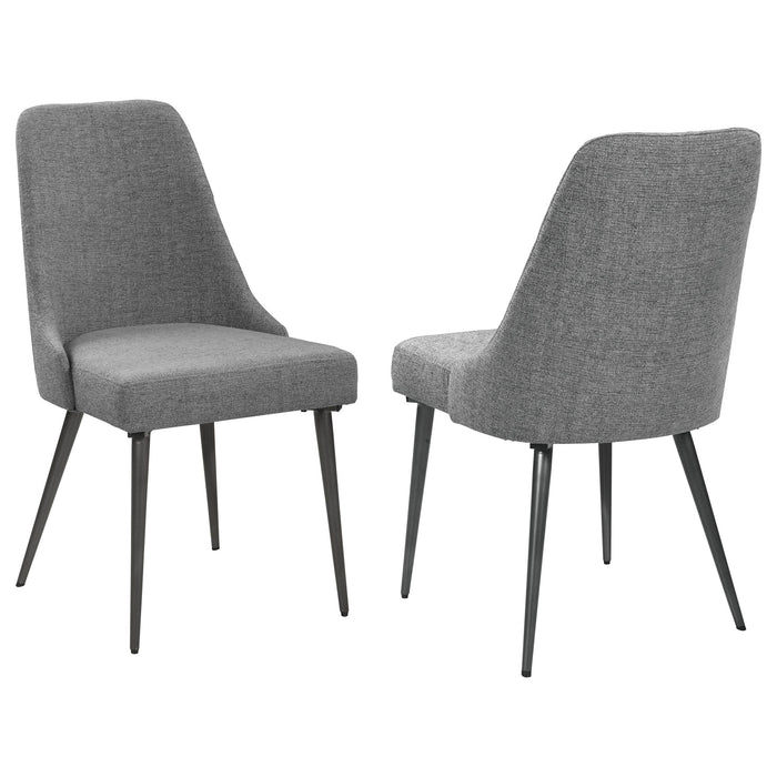 Side Chairs Upholstered With Tapered Legs (Set of 2) - Gray