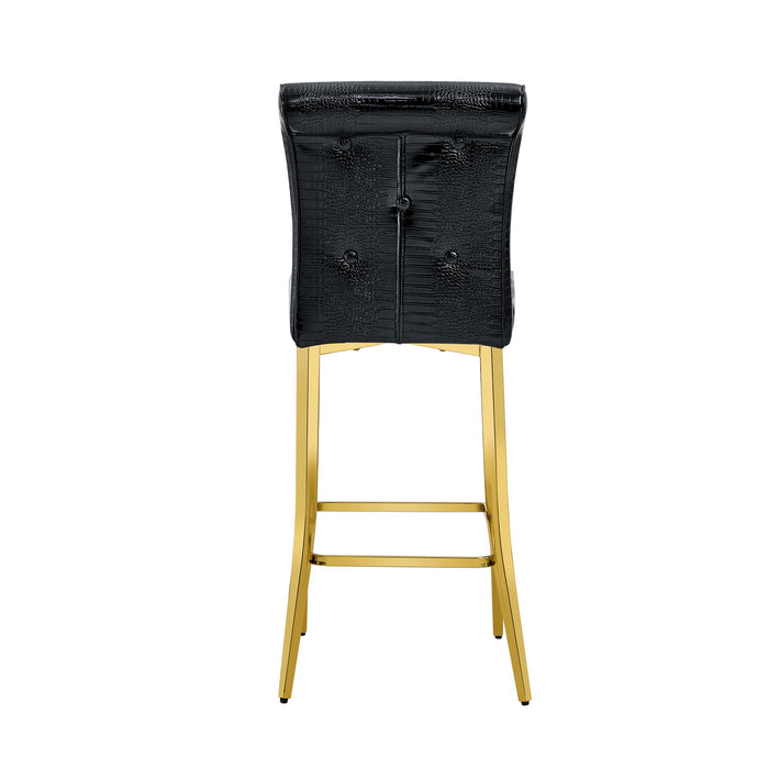 Bar Chairs With Crystal Clasp Design (Set of 2)