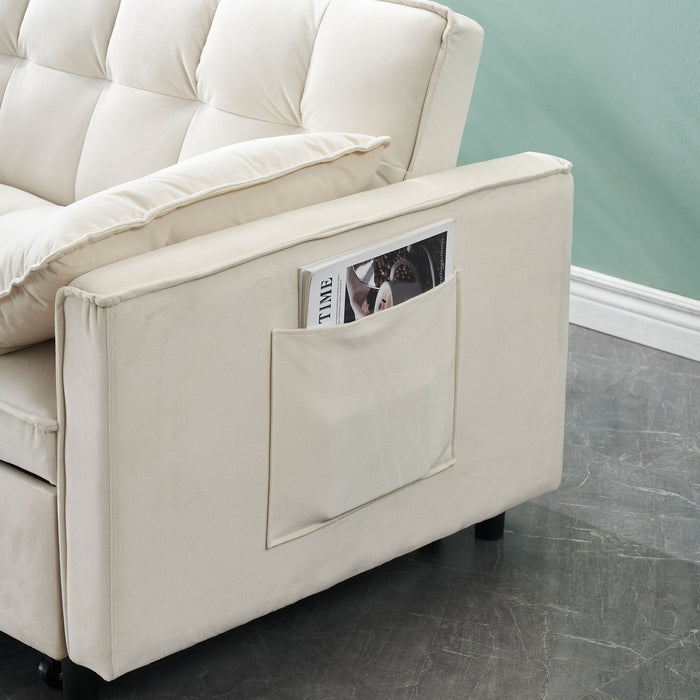 Sofa Bed With Pockets, 3 In 1 Convertible For Living Room