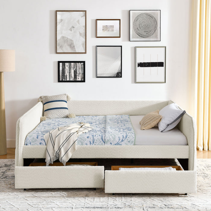 Upholstered Daybed & 2 Drawers