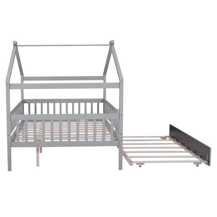 Creativity House Bed With Twin Size Trundle