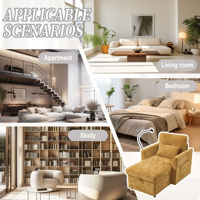 Multifunctional Chenille Recliner Sofa With Storage And Phone Bracket