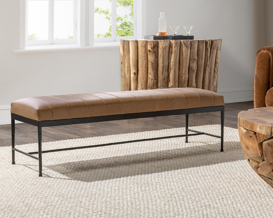 Madeleine - Leather Bench - Taupe