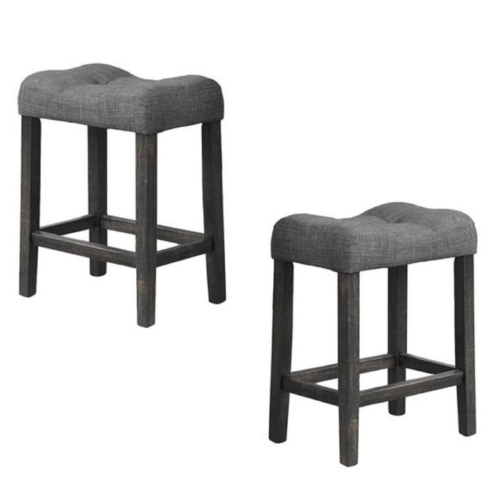 Transitional Style Counter Height Dining Stool With Footrest (Set of 2)