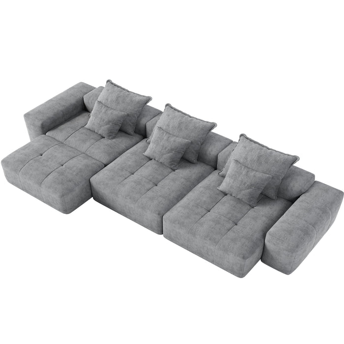 Modern Oversized, Modular Sectional Sofa With Pillows
