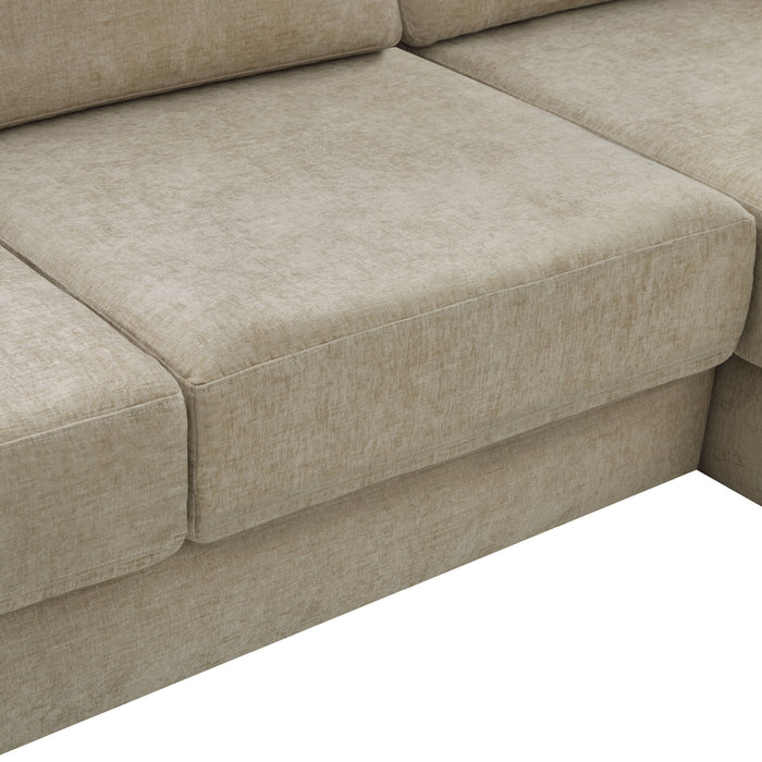 L-Shaped Modular Sofa With Double Layer Cushion