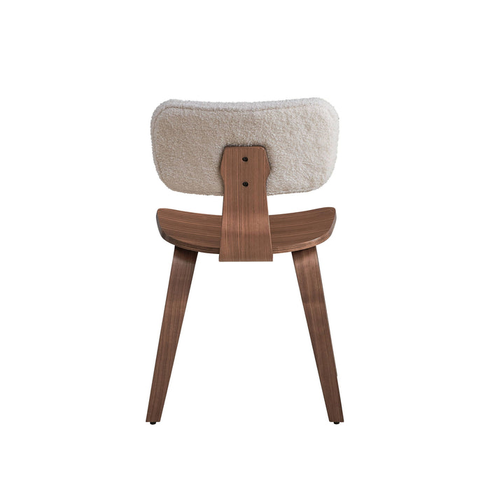 Casson - Boucle 7 Walnut Side Chair (Set of 2) - White / Walnut