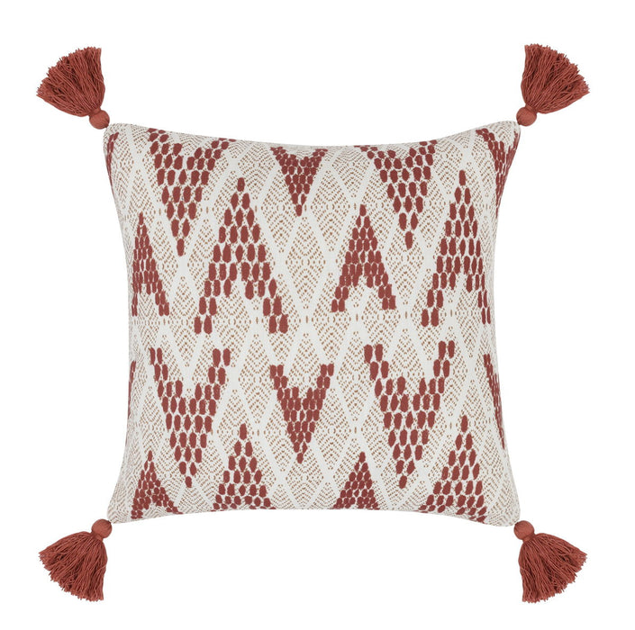 Sanibel - Pillow - Natural/Clay Red