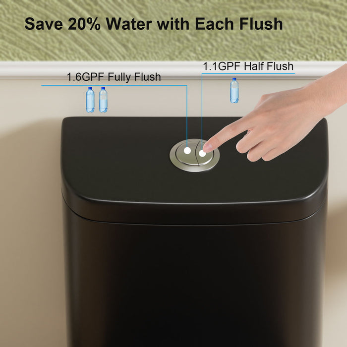 1 Piece Toilet With Tornado Flush, Soft Closing Seat