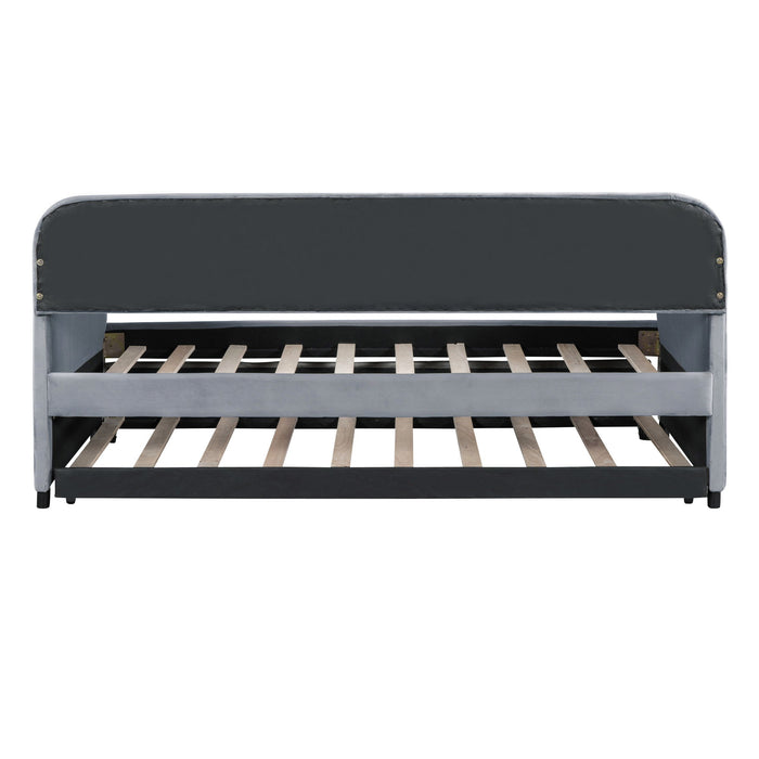 Upholstered Daybed Sofa Bed With Trundle Bed