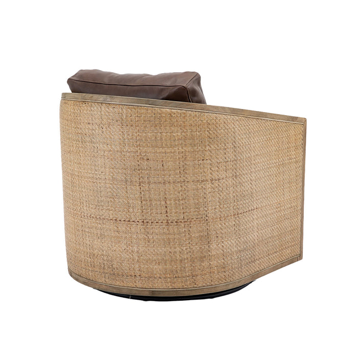 Barrel, Comfy Round Accent Sofa Chair With 360 Degree Swivel, Leisure Arm