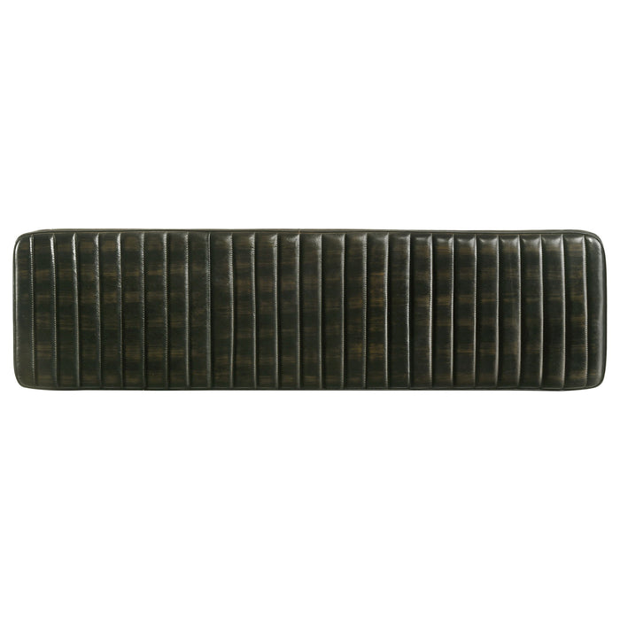 Tufted Cushion Side Bench - Black