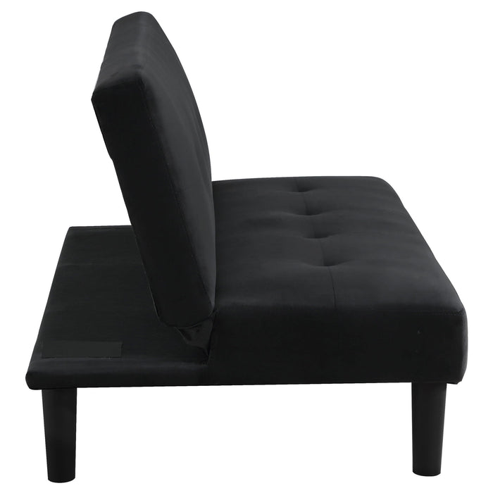 Boston - Tufted Convertible Sofa Bed Armless Design - Black