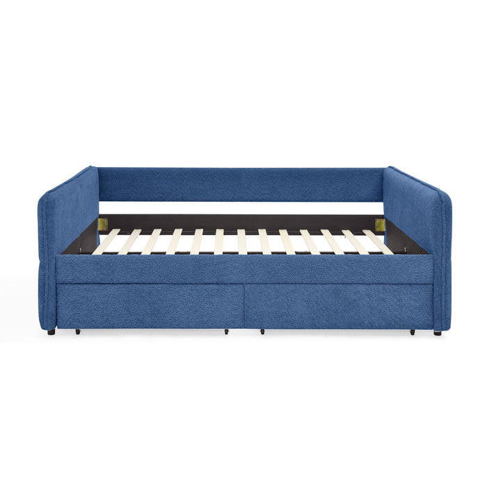 Upholstered Daybed & 2 Drawers