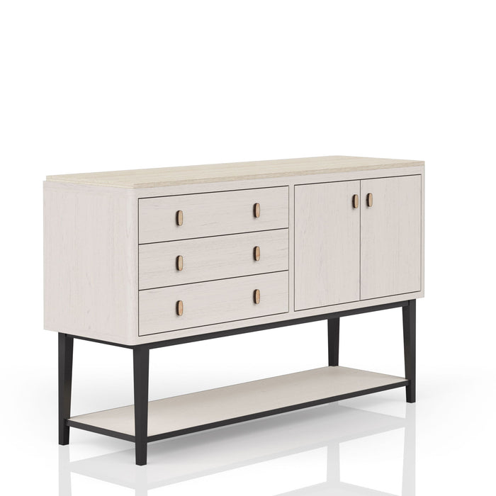 Server With Metal Base - White