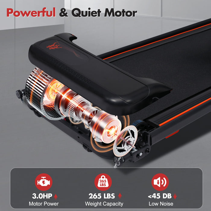 Treadmill With 8% Incline, Portable Treadmills For Home - Black