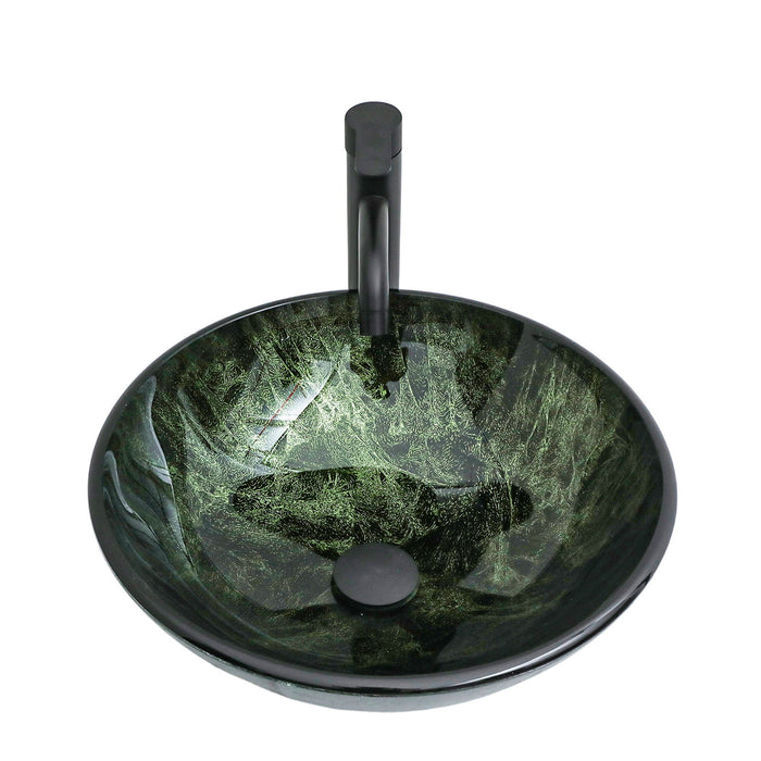 Vessel Sink With Faucet And Pop-Up Drain