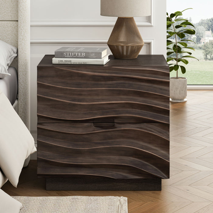 Nightstand With 2 Drawers, No Handles