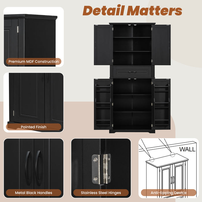 Bathroom Storage Cabinet With Multifunctional Storage Space, Drawer With Slide Rails, Adjustable Shelf