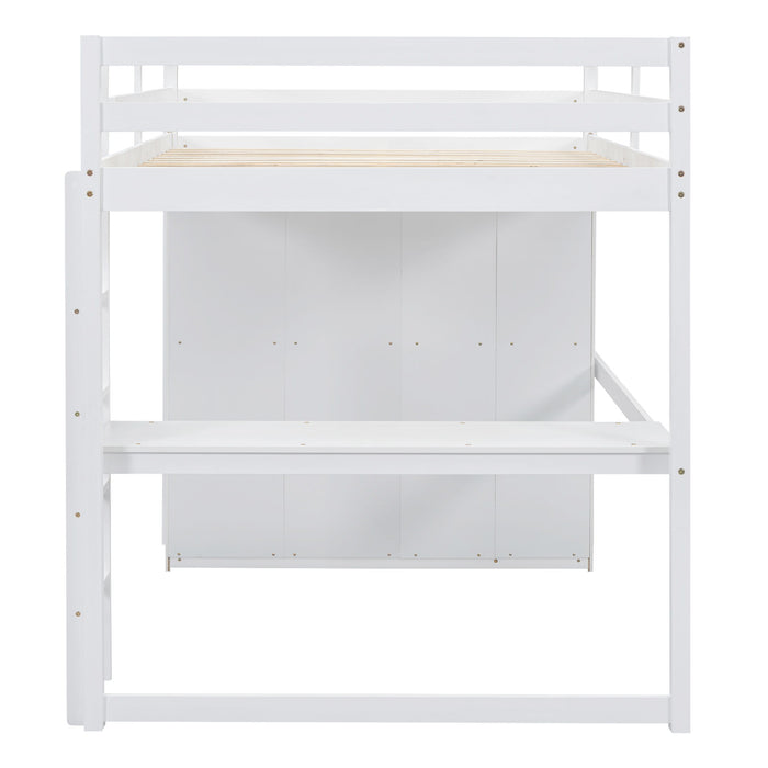 Loft Bed With Built In Wardrobe, Shelves And Drawers
